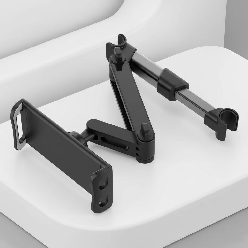 

Car Mobile Phone Bracket Holder with Navigation Frame Rear Headrest Mount Anti-shake Adjustable Universal Car Accessories чорний