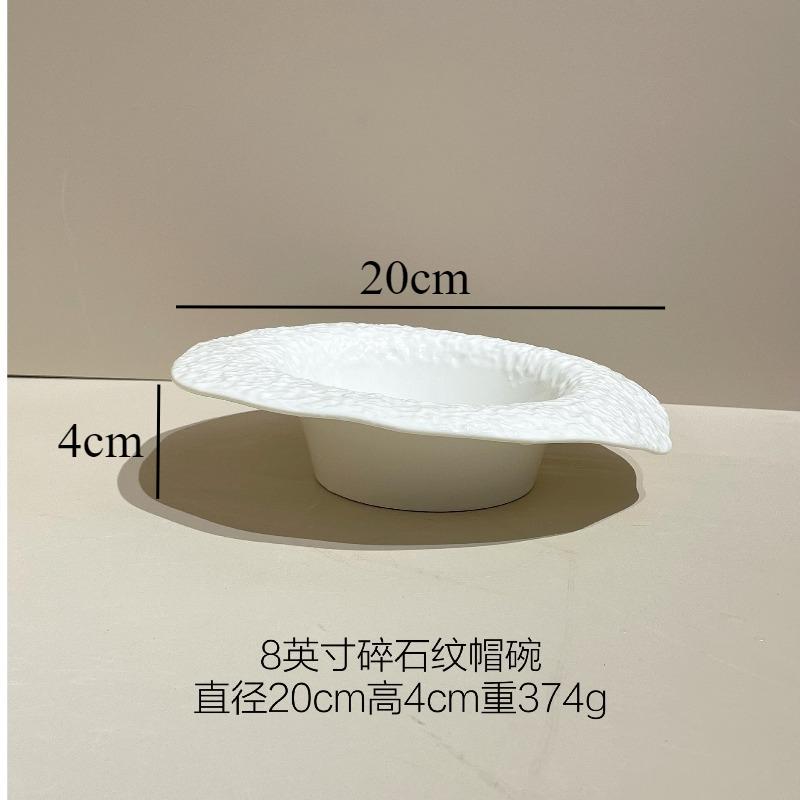 

Rock Patterned Ceramic Deep Bowl Soup Bowls High Footed Dining Plate Fruit Plate Salad Bowl Dessert Bowls Dim Sum Dish Tray