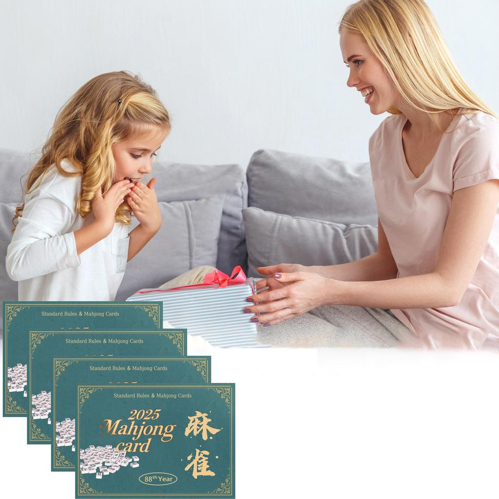 Mahjong Tiles 2025, Large Print Printed American Mahjong Tiles, 4 Sheets 2025 Latest Revised Rules Set, Easy To Read Mahjong Tiles