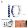 925 Silver Ear Buckles Fashion Hoop Earrings Dark Blue Crystal Pendant Gold Earrings High Women's Jewelry Luxury Gifts