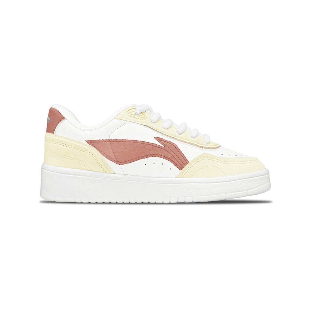 Li Ning Sourdough Abrasion Resistant, Lightweight, Balanced Low top Skateboard Shoes Women's Beige Yellow AGCU112-6(Team1034-)