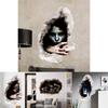 3d Realistic Horrifying Halloween Wall Breakthrough Ghost Girl Wall Sticker Removable Pvc Decor For Living Room And Hallway