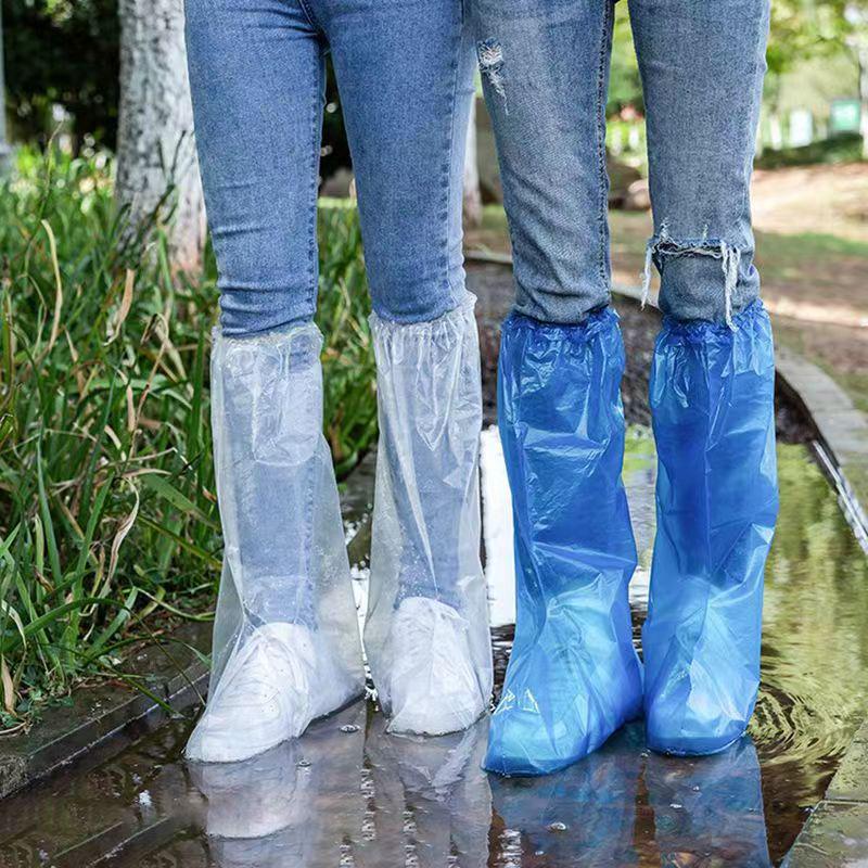 Waterproof Non-Slip Thickened PE Shoe Covers for Rain Boots 