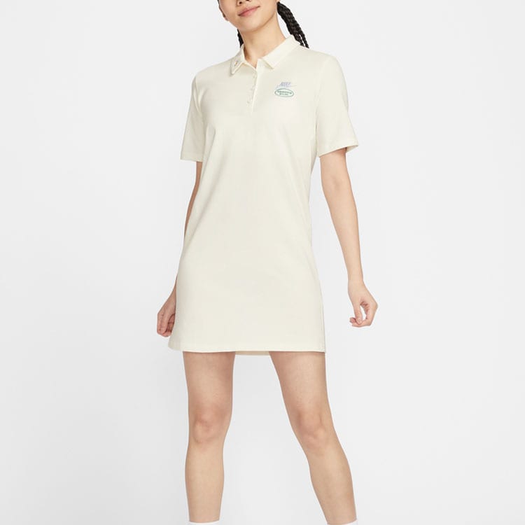 Nike Sportswear Short Sleeved Dress Women's Sail White HJ3949-133