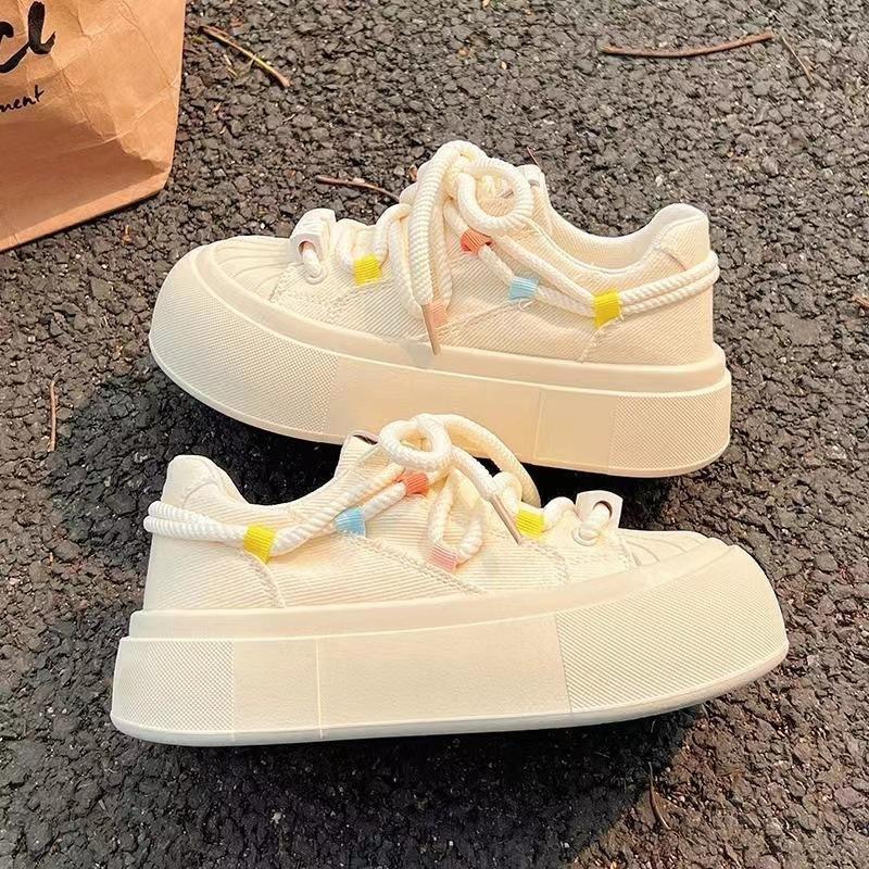 22 new summer platform canvas shoes shell head shoes ins tide board shoes