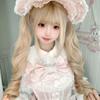 Peluca Lolita Larga Rizada Doble Cola de Caballo con Rizos Romanos para Mujer - Cubre Cabeza Completa Dulce y Linda