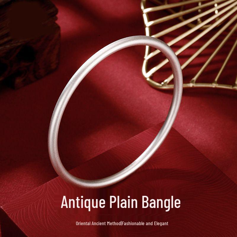 Sterling Silber 999 Damenarmreif: Alte Methode, Solider Kreis, Studentenversion, Weihnachtsgeschenk.