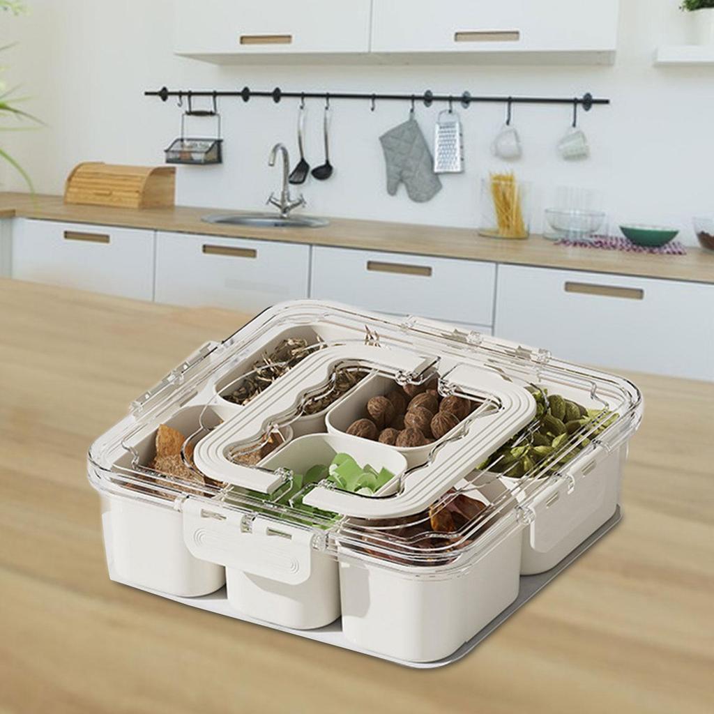 Compartment Food Container Grade Seasoning Box Kitchen Transparent Storage Spice Organizer