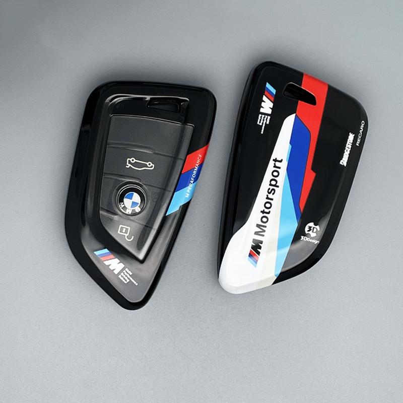 CDKO4 Motorsport Track Style TPU Magnetic Car Smart Remote Key Case Cover For BMW X1 X2 X3 X4 X5 X6 2017 2018 2019 2020 1 3 5 7 Series