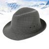 Hemming Wide Brim Breathable Holes Folding Jazz Hat Mid-aged Men Outdoor Sun Hat Fashion Accessories
