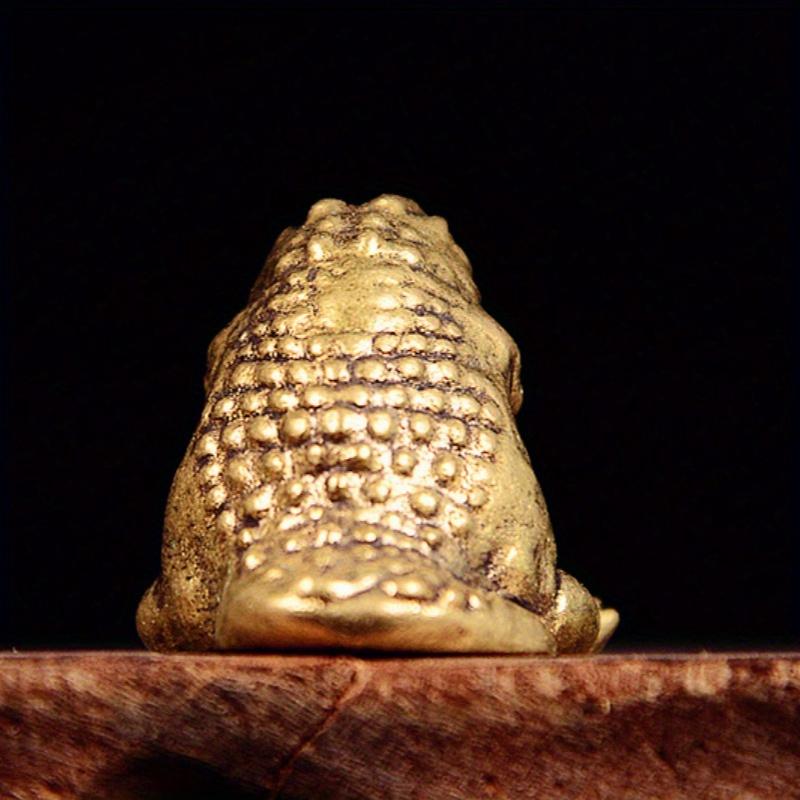 1 Stück reines Messing Vintage Krokodil Hohlornament Mini Schreibtischdekoration Altes Kupfer Kulturelle Kuriositäten Dekorative Figuren