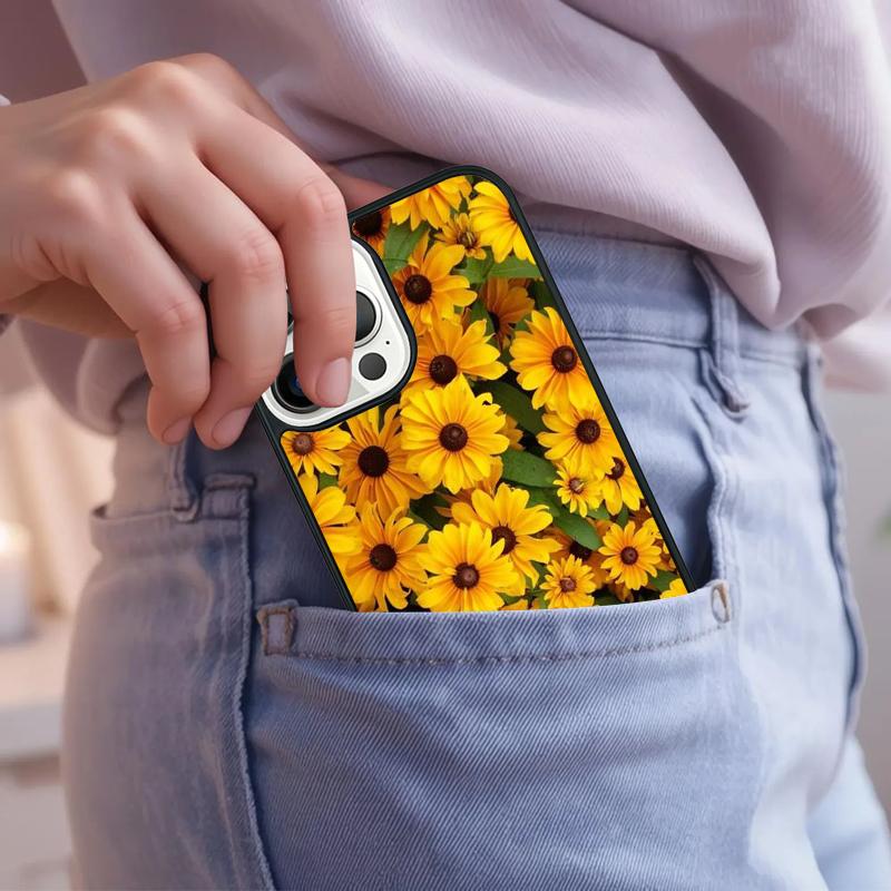 Sunflower Floral Phone Case For iPhone 17 Air 15 16e 14 13 Pro Max Coque 12 11 Pro Max PLUS cover
