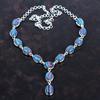 Rainbow Calsilica Necklace Gemstone Necklace Antique Jewelry 925 Sterling Silver Necklace Handmade Adjustable Chain Necklace Gifts for Women