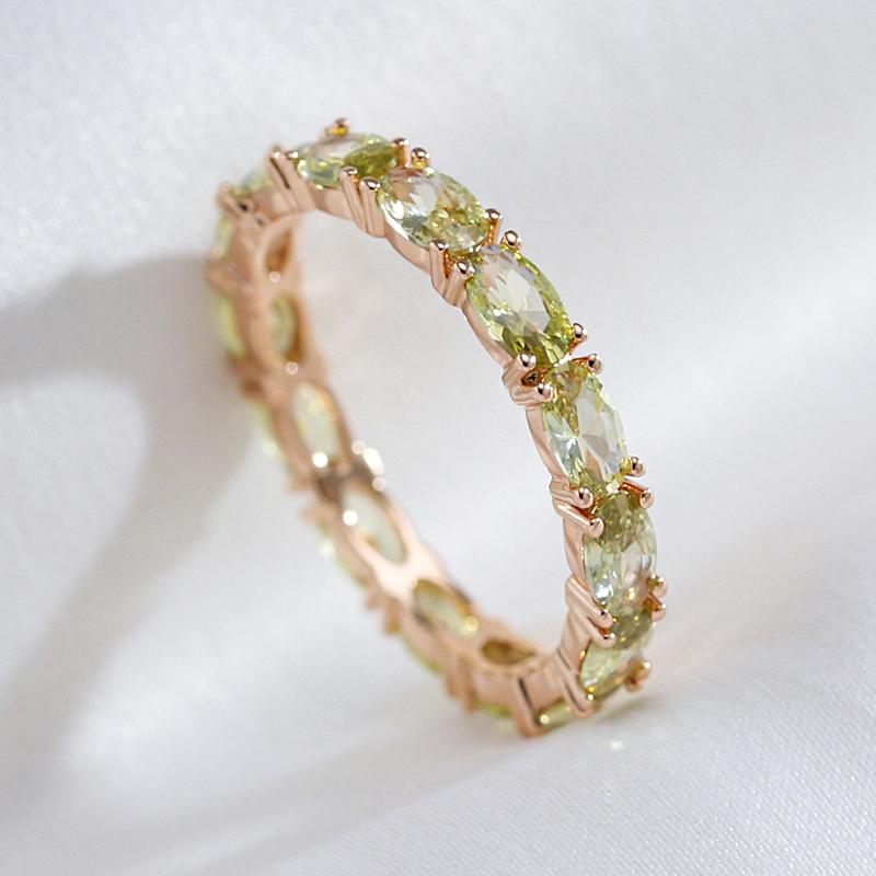 

Wbmqda Unique Clear Light Green Natural Zircon Ring For Women 585 Rose Gold Color Fashion Crystal Stone Jewelry Accessories 10
