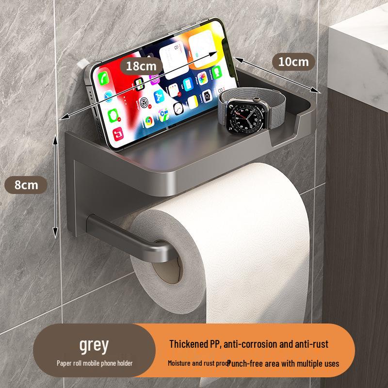 Wall-Mounted Toilet Paper & Tissue Box Storage Rack