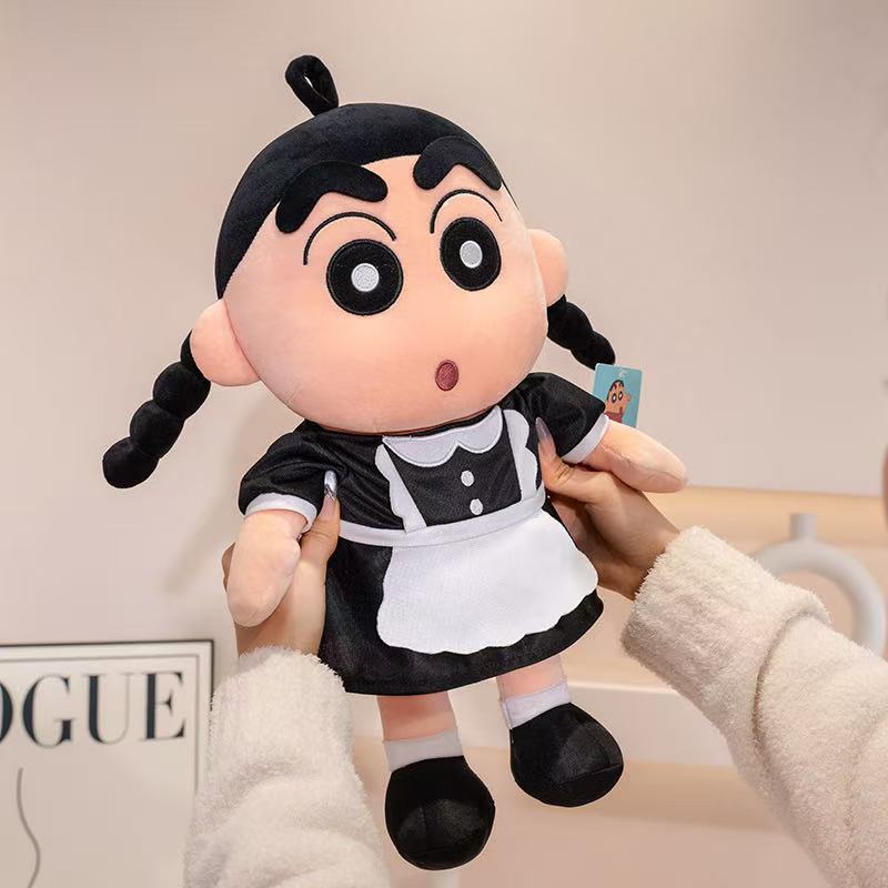 Latest Funny Crayon Shin Chan Maid Doll Stuffed Plush Toy, Cartoon Anime Cute Children's Birthday Gift, Fun Doll