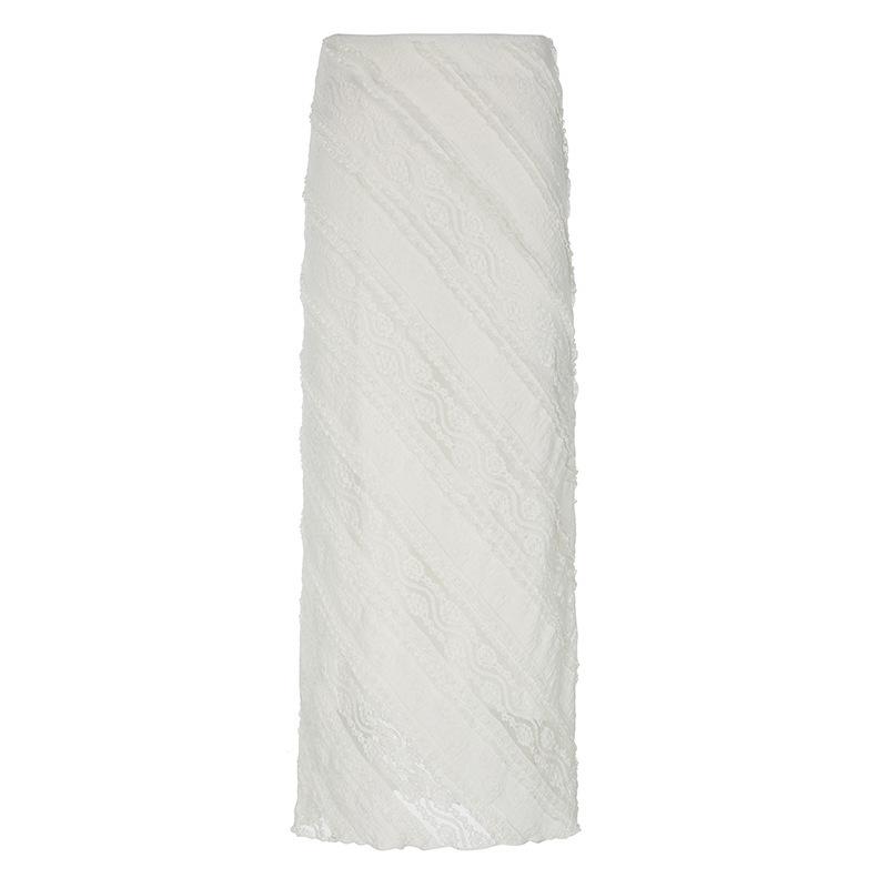 Summer Long Dress Holiday Style Sweet Girl Thin Solid Color Thin Hip Skirt