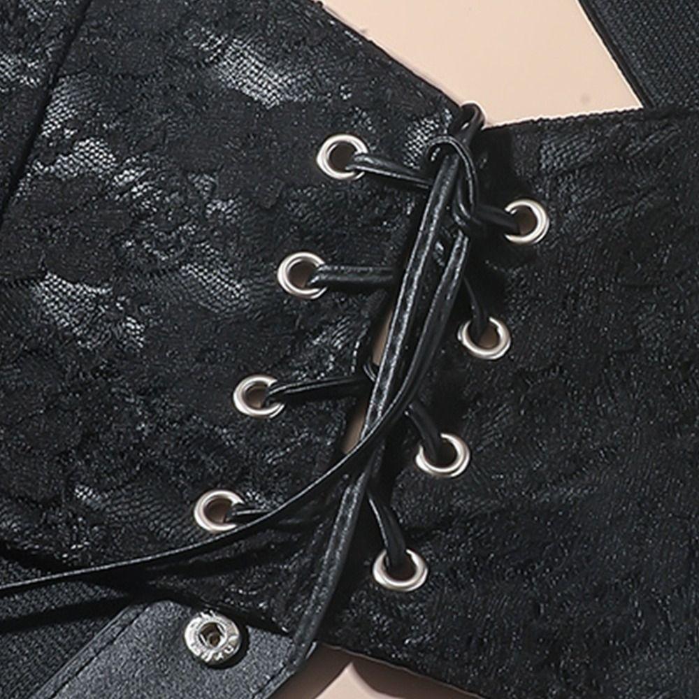 Black Women Waistband PU Leather Waist Belt Luxury Lace Cummerbunds  Daily