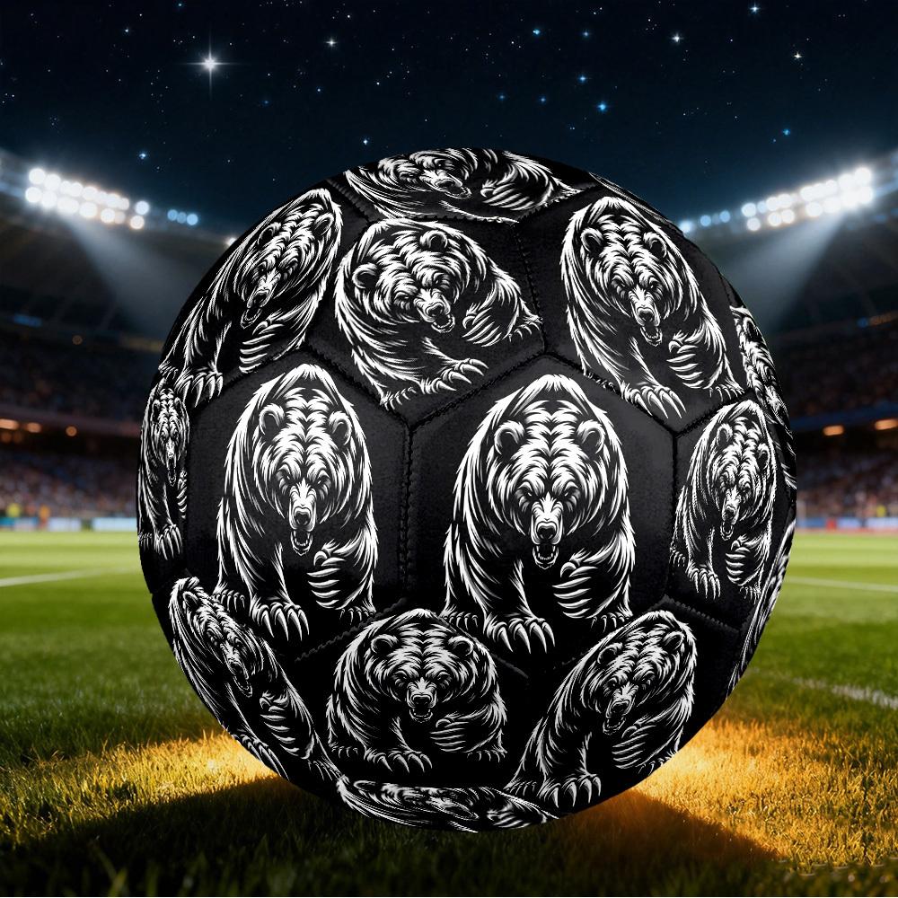 1pc Bear Power Size 5 Soccer Ball Professional Match Training Football Indoor &Outdoor Sports Ball Lightweight Durable c651 Size 5