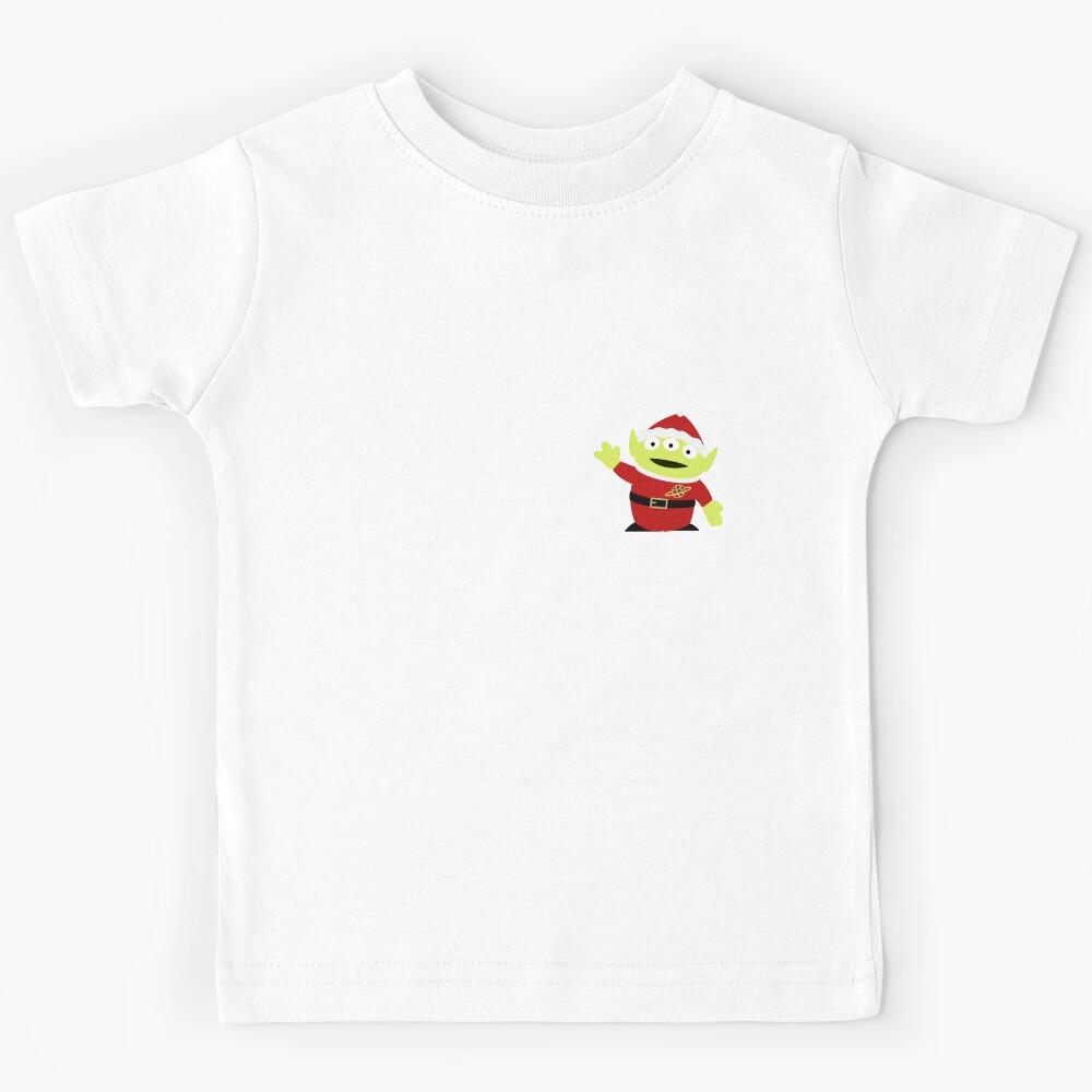Cute Merry Christmas Alien with Green Background  Kids T-Shirt 100