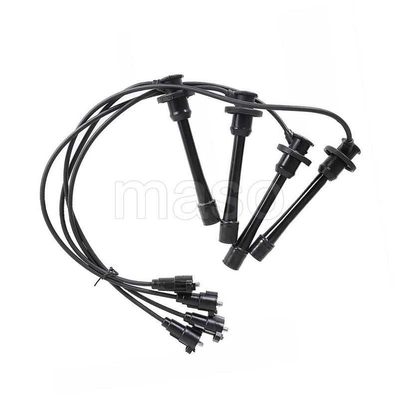 4Pcs Spark Plug Wire For Toyota 4Runner/ T100/ Tacoma LA1568241CM 90919 22387 9091922387 90919-22387 Black Car Wire