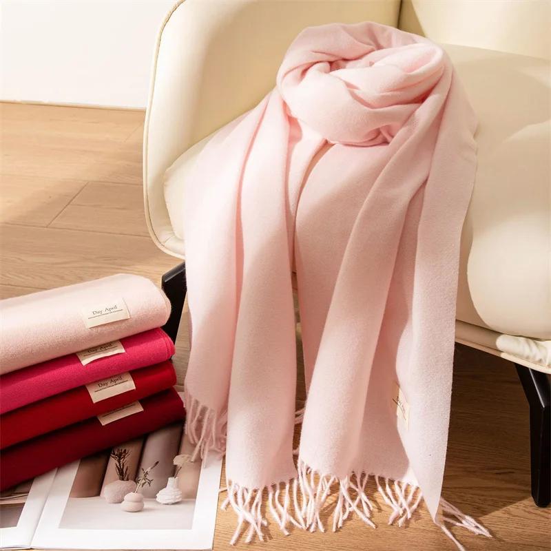 Cashmere Scarves for Women  Winter Shawls Warm Wraps Lady Pashmina Solid Print Blanket Scarf Neck Headband Hijabs Stoles