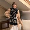 New Autumn and Winter Letter Medium and Long Imitation Cashmere Scarf Retro Women's Scarf Thickened Warm Women's Shawl