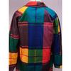 Cappotto da donna in misto lana a quadri colorati, colletto a revers, monopetto, manica lunga, tasche, vestibilità larga e oversize, giacca invernale