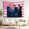 Off Campus Briar U Hockey Tapestry, Four Guys Pink American Flag Wall Decor College Romance