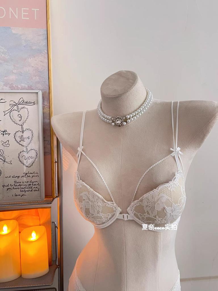 Elf fairy, front buckle beautiful back lace underwear women's small breasts gather without steel rings, thin shoulder straps, sexy pure desire bra