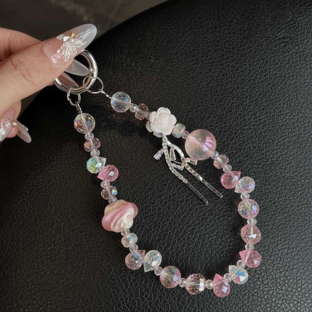 Anti-Lost Function Phone Chain Pendant Beaded Chain Beaded Pendant Accessory  Women's Accessory