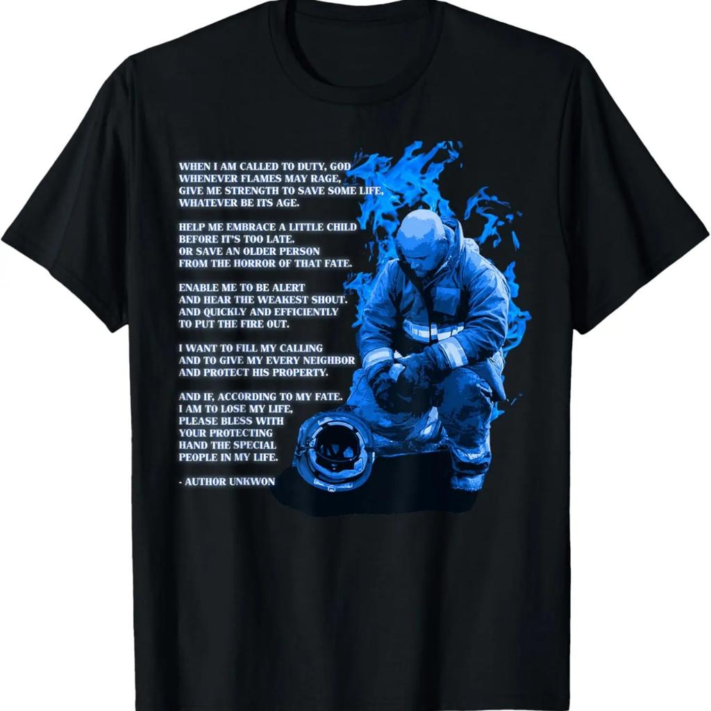 Fire Fighter Prayer Shirt Fire Department Fireman T-Shirt T-Shirt