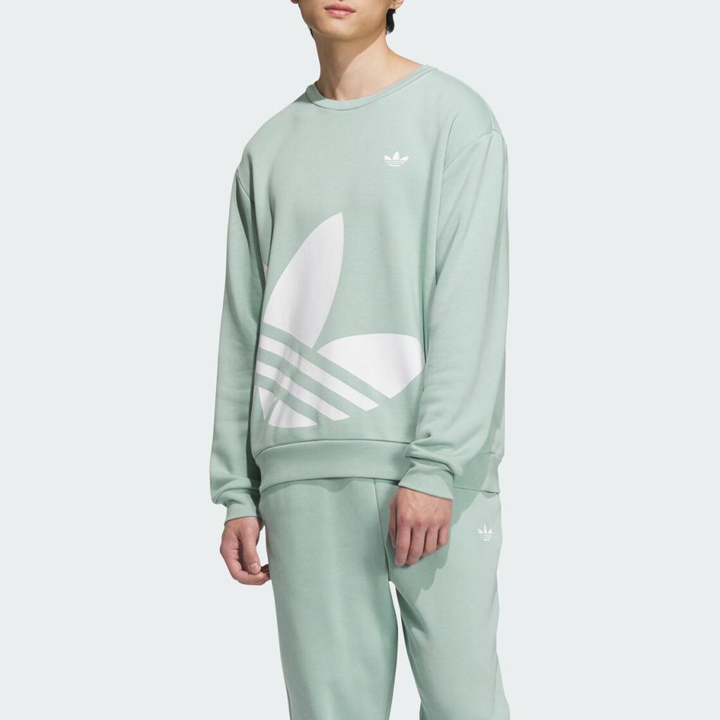 Adidas Originals Classic Series Sports Casual Crewneck Sweatshirt Unisex Sweatshirt Light-Green JL8385