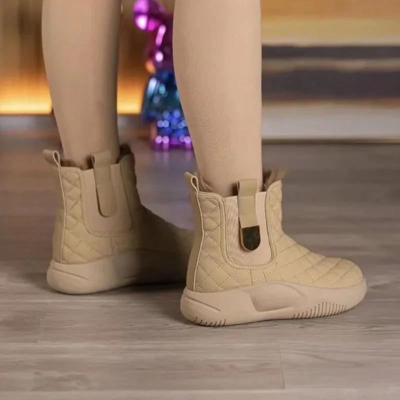 Fashion Women's Booties Snow Boots Plus Warm Comfrtable Ankle Shoes for Woman Plush Demi-season Comfortable and Elegant Sale Goth Pu Y2k