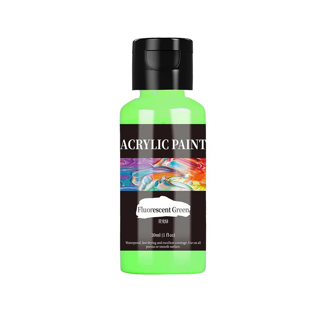 30ml 24 Colour Acrylic Paint Colors Bottled Acrylic Paint Set Paint For Fabric Clothing Painting Rich For Leather DIY Pigment