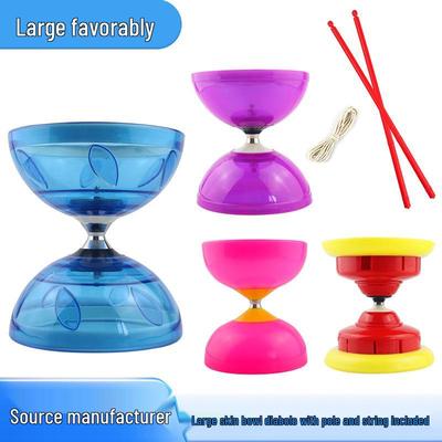 Large Leather Double-Headed Diabolo with 3 Bearings - For Children, Students, Adults, and Seniors - Durable and Anti-Fall Design