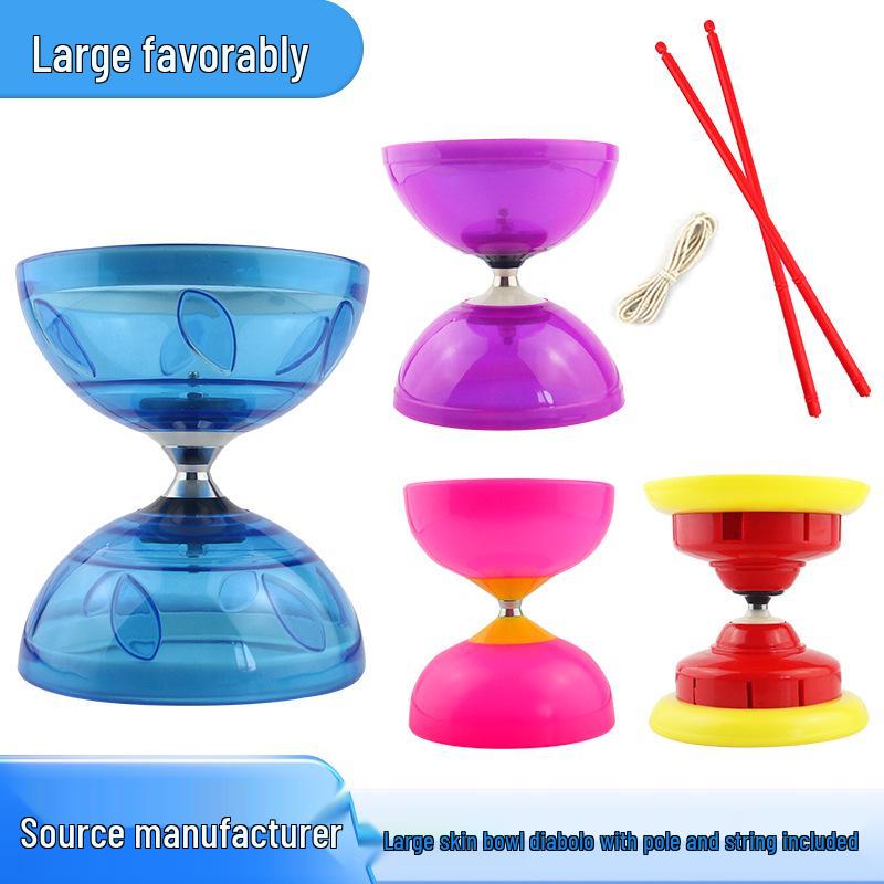 

Large Leather Double-Headed Diabolo with 3 Bearings - For Children, Students, Adults, and Seniors - Durable and Anti-Fall Design Large Leather Diabolo Blue