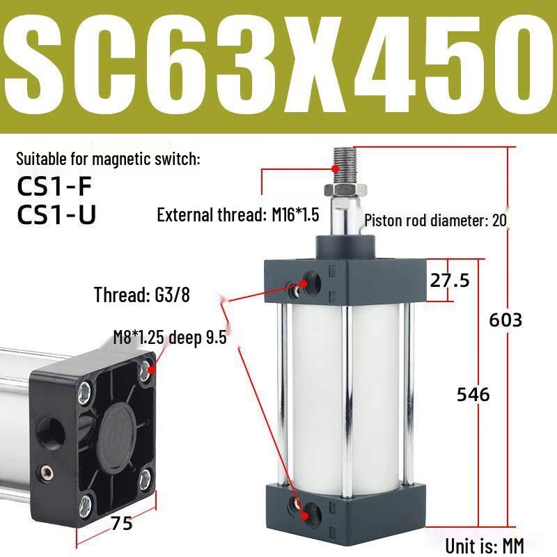 Aokewen SC Serie Standard-Pneumatikzylinder