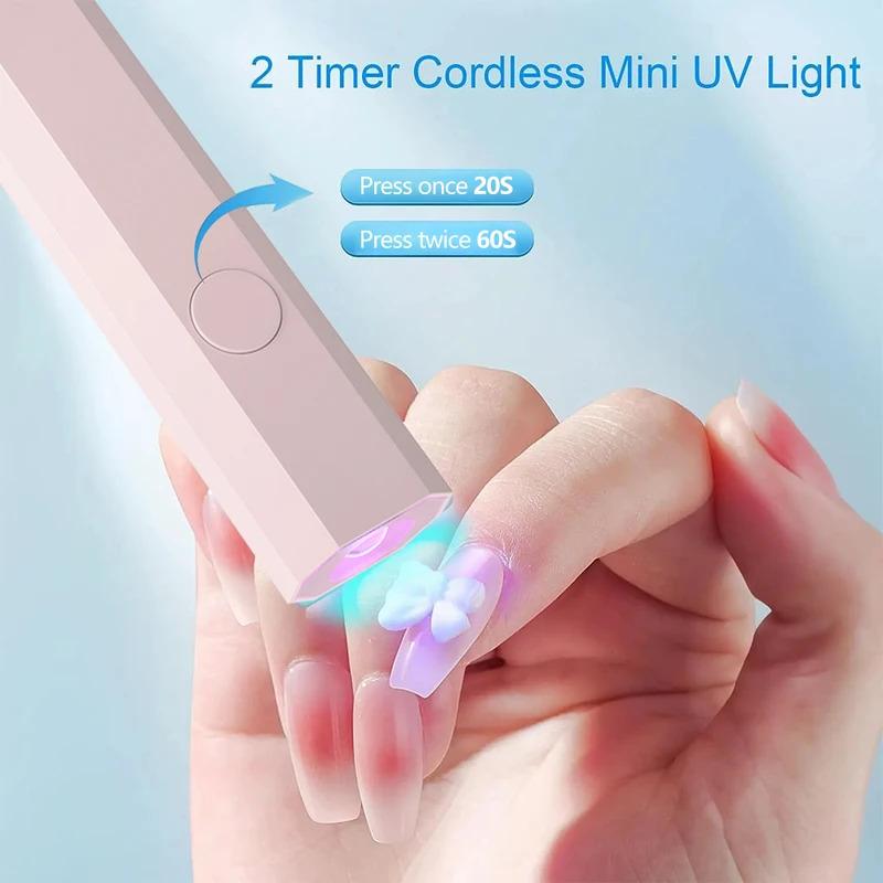 YIKOOLIN Portable Nail Dryer UV Led Lamp for Curing All Gel Polish USB Professional Quick Dry Manicure Machine Nail Art Tools