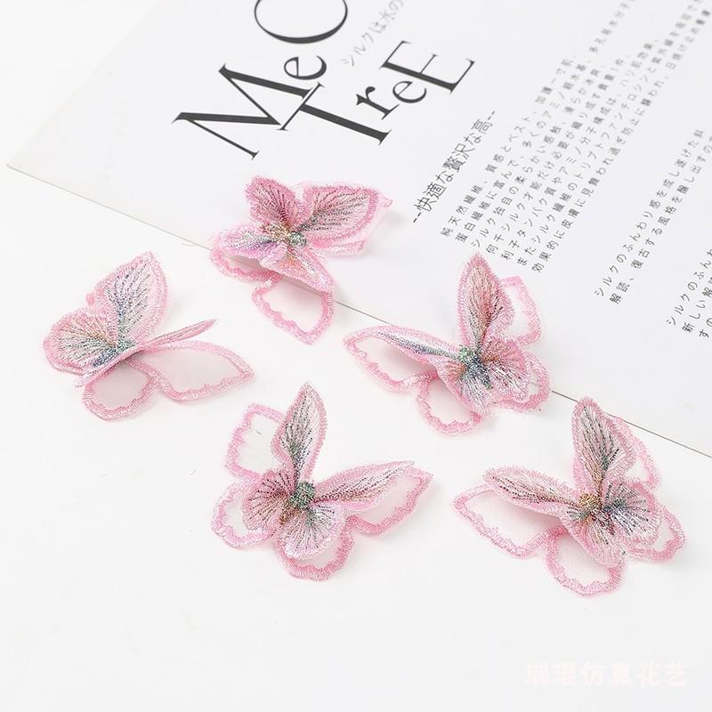 10PCs Artificial Flowers Butterfly Fake Flowers Gifts Wedding Decoration For Home Room Decor DIY Crafts Hair Brooch Accessories