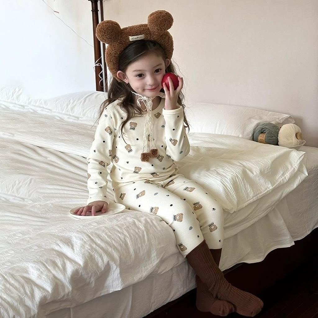 Unisex Kids Cotton Pajama Set - Cartoon Print Homewear