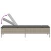 3 Piece Sun Lounger Set with Light Grey Cushions Poly Rattan