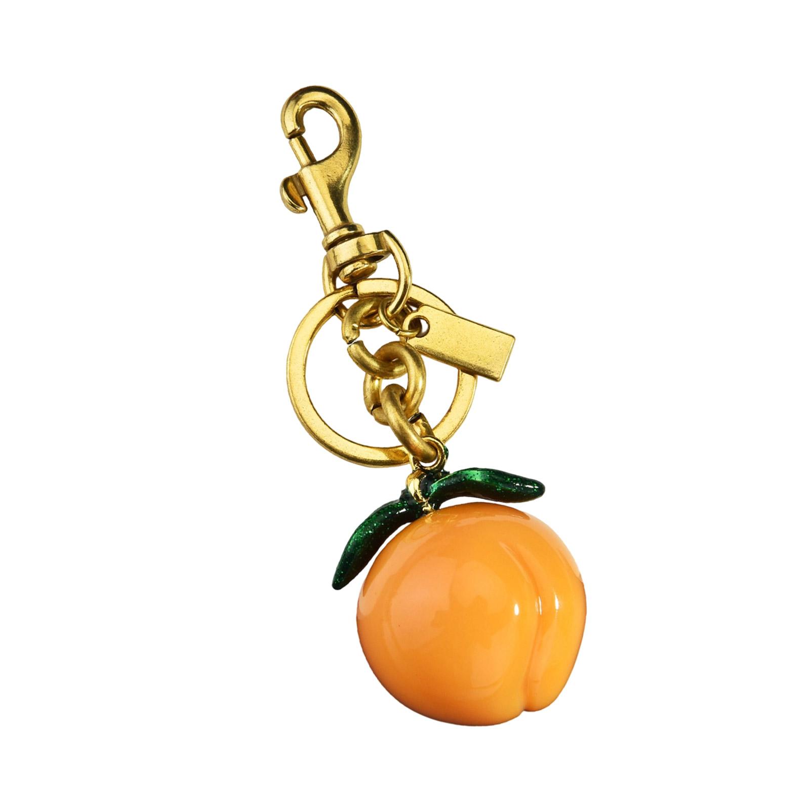 

Милый брелок в форме персика, сплав, смола, аксессуар для ключей, декоративное украшение для сумки, подарок для женщин, девочек жёлтый
