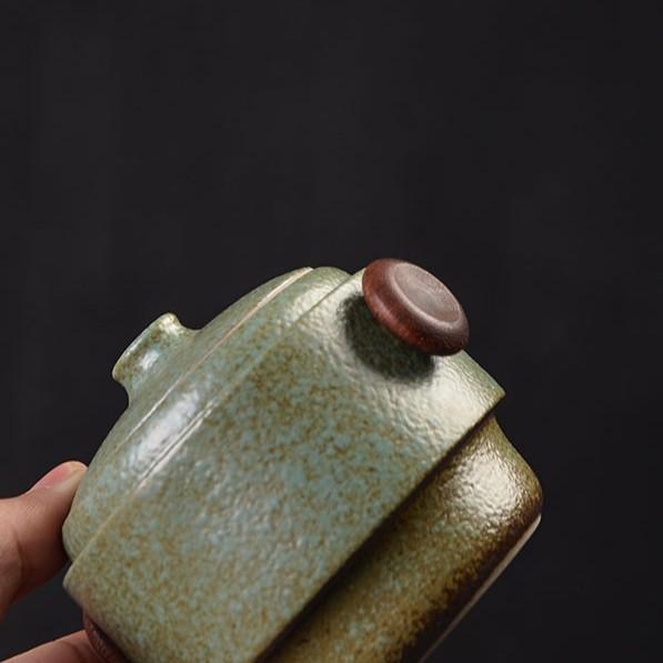 Black Ceramic Quick Tea Cup One Pot Two Cups Ceramic Kung Fu Tea Set Portable Bag