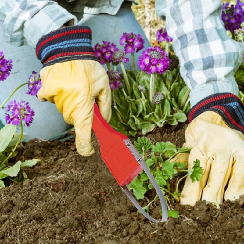 Håndløkke Lukeverktøy-Ergonomisk Rotfjerner med Rustfri Stålløkke, Bærbart Hageverktøy for Luking og Løsning av Jord