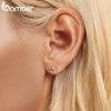 BAMOER 925 Sterling Silver Delicate Mini Line Stud Earrings Sparkling Zircon Earrings for Women Engagement Party Jewelry