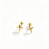 Exquisite Stainless Steel Small Screw Back Stud Earrings: Star, Heart, Scissors Styles for Cartilage Piercings