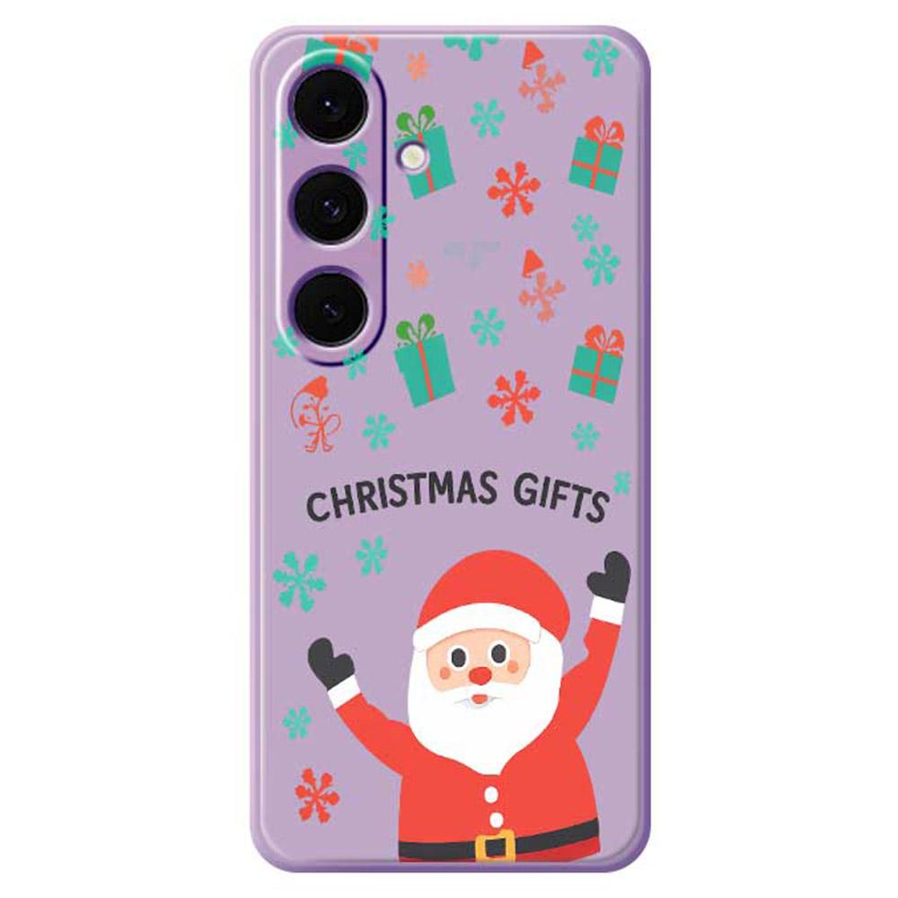 

For Samsung Galaxy S25+ Case Christmas Gifts Pattern Printing Straight Edge TPU Phone Back Cover C