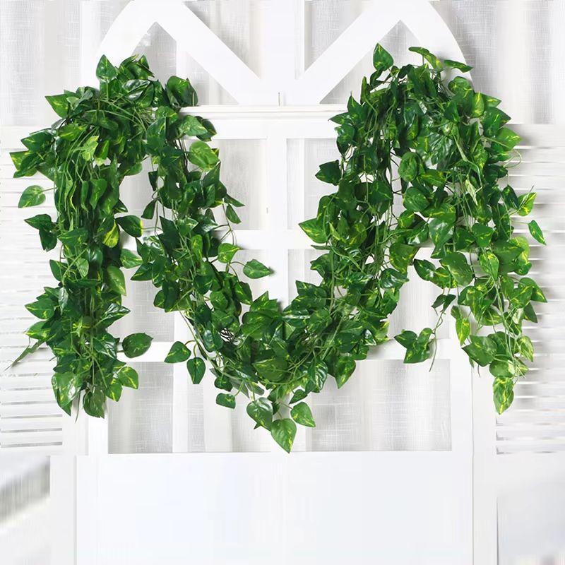 Artificial Hanging Plants Vine Leaves Green Festival Garland Outdoor Home Room Wedding Party Scrapbook Diy Garden Box Decoration