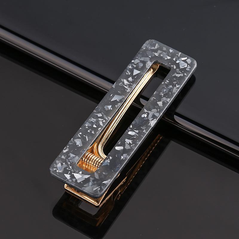 Women’s Geometric Acrylic Hairpin Set - Marble Design Hair Accessories